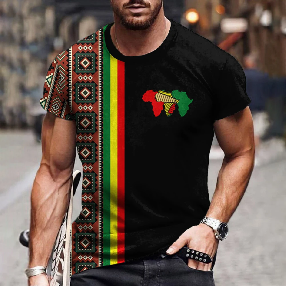 

Men’s T Shirt Ethnic Tribal Dashiki T-Shirts African Patterns 3D Print Men Short Sleeve 0 Neck Harajuku Y2k Tees Tops Clothing