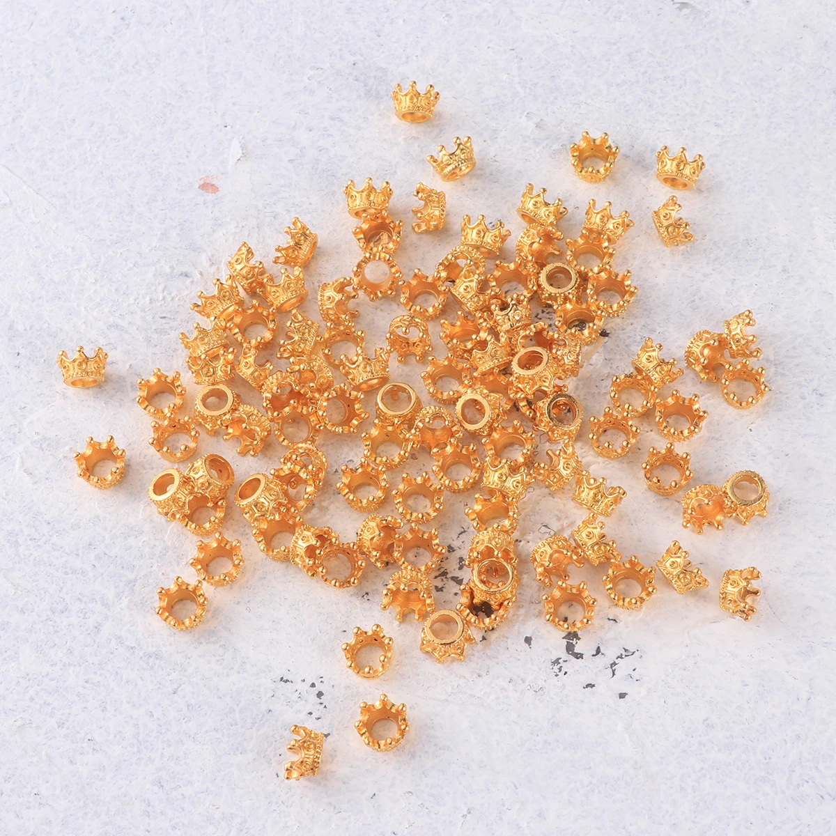

100pcs 10Mm 3D Crown Connectors Jewelry Diy Accessories Gold Zinc Alloy Charm Bracelet Necklace Party Wedding Tiara Components