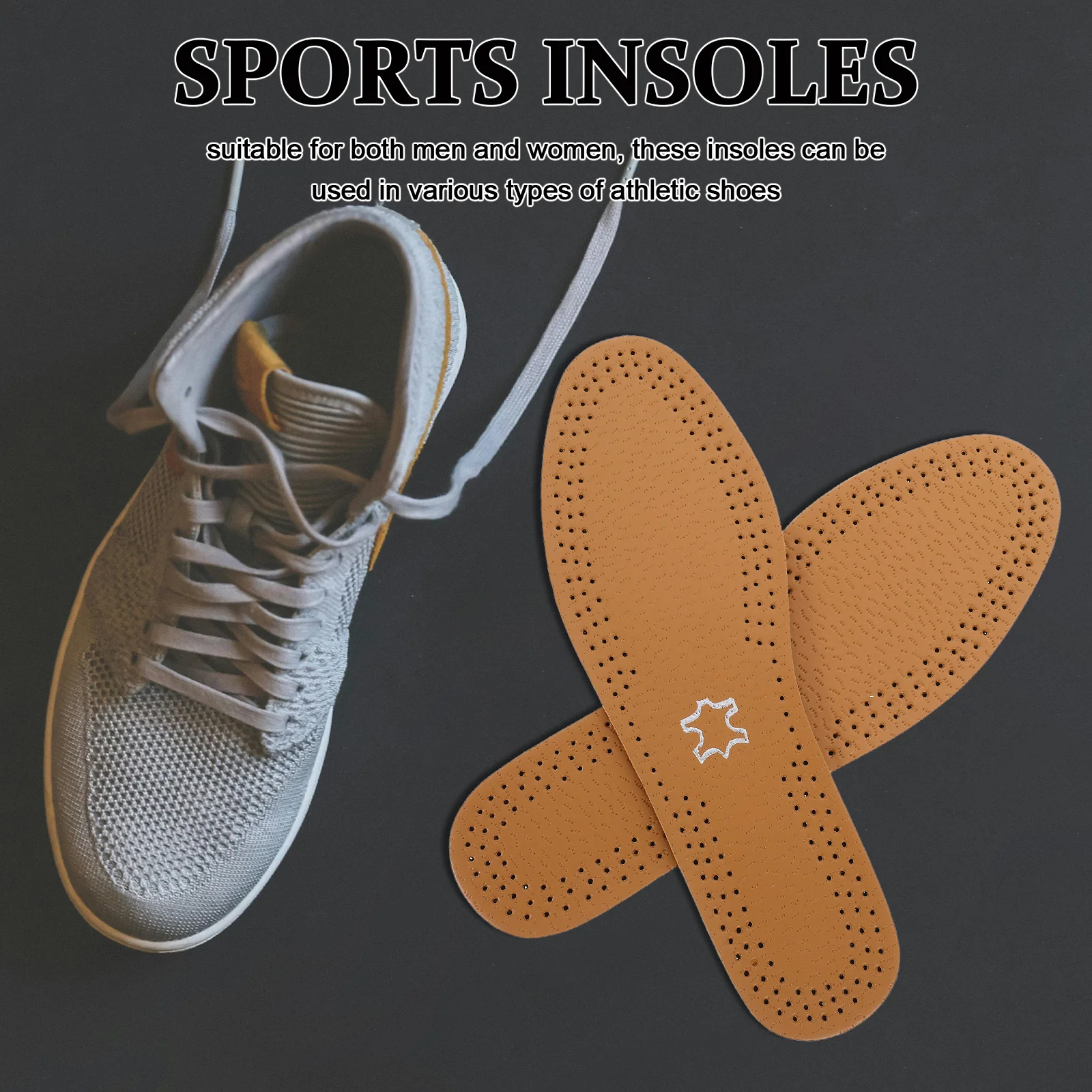 

1Pair Sports Insoles Breathable Cushioning Shoe Insoles for Men and Women Sweat Absorbing Soft Shoe Inserts Sneakers Size 43 44