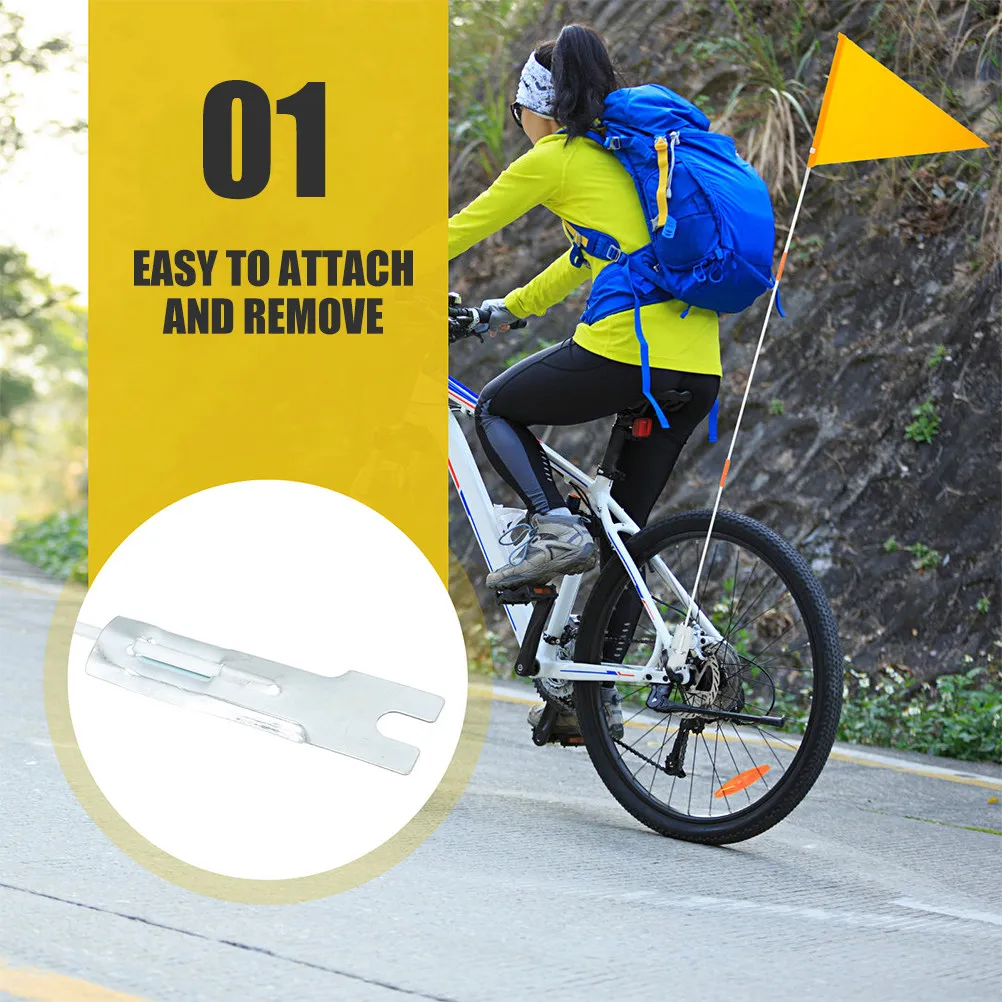 2 Pack Bicycle Safety Flags with Poles Bright High Visibility for Road Riding Trailers Scooters Easy Install