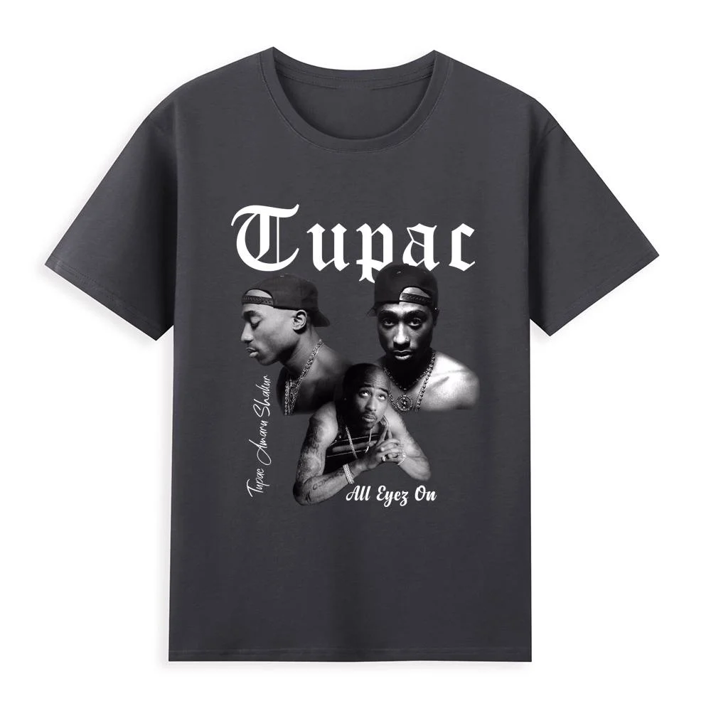 Tupac 2pac Pure Cotton EU size top streetwear graphic harajuku men tshirt harajuku comic Japanese man clothing