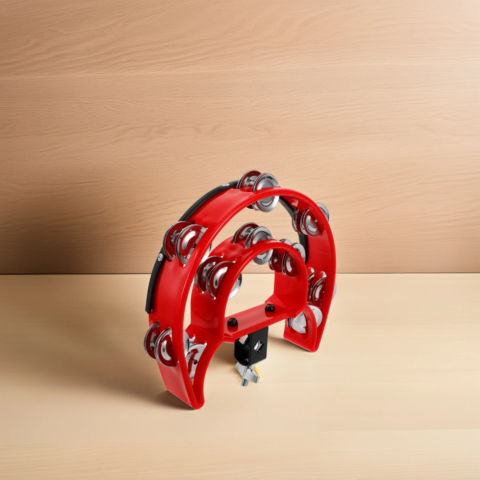 

Hi-Hat Tambourine Double Row Jingles Bright Sound Sturdy Abs Absorption Clear Responsive Drum Mounting Replacement