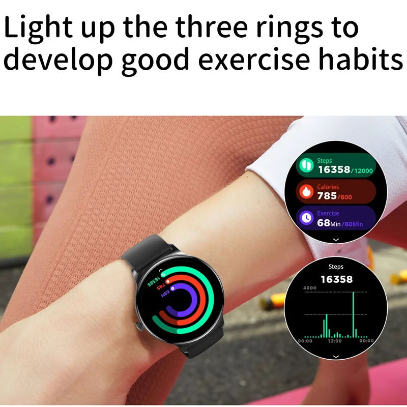 Smartwatch Huawei Xiaomi Nowy Ultracienki Damski Z Zawsze Włączonym Ekranem Wyświetlający Godziny, Sportowa Opaska Bluetooth Do Rozmów, Modny Smartwatch