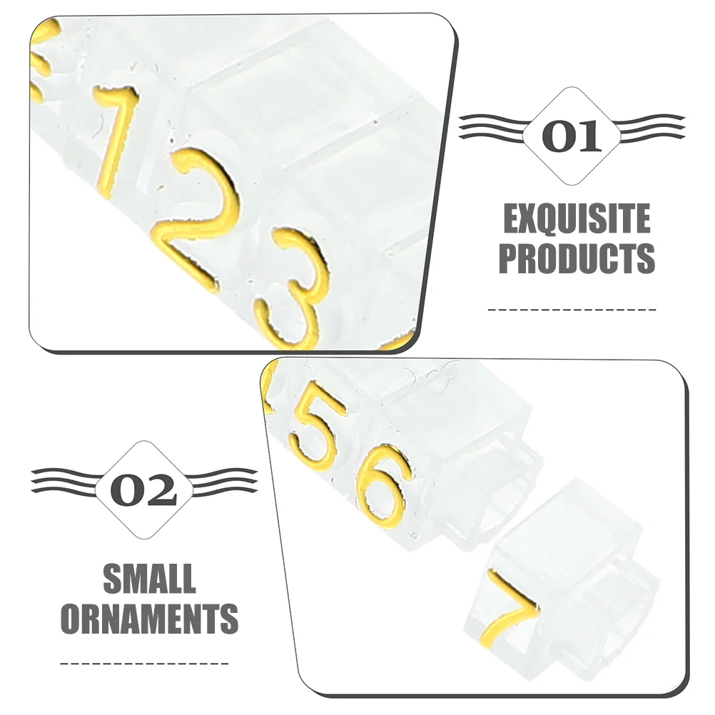  10 Strings Price Tags for Jewelry Label Display Stand Cube with Base Golden Pricing