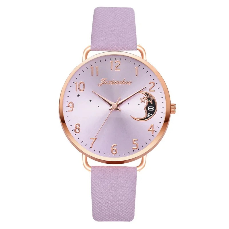 New Famous Brand Women Watch Moon Dial Quartz Watch PU Leather Strap Calendar Wristwatches Clock Gift Reloj Mujer Dropshipping