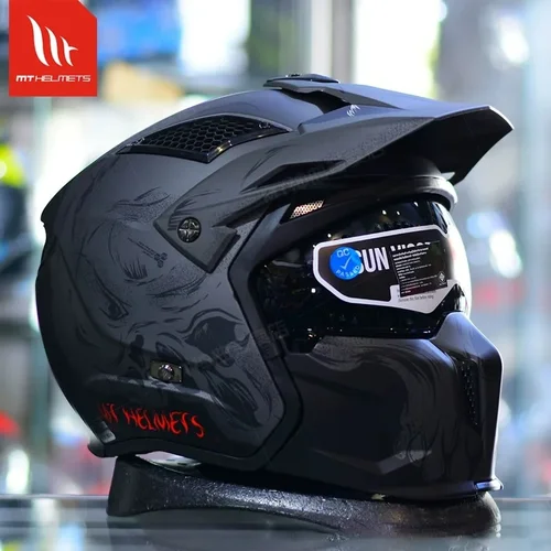 Imagen 1 del producto Casco de motocicleta MT streetfighter, casco combinado Retro desmontable, casco completo para las cuatro estaciones