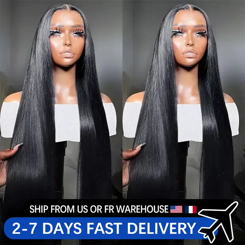 180% Straight Glueless Wigs Brazilian Human Hair  30 34 Inch 13x4 13x6 HD Lace Frontal Wig For Women 4x4 Lace Closure Cheap Wig