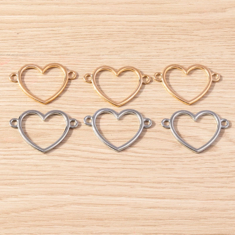 10 Stück niedliche, gemischte Herzanhänger aus Legierung zum Basteln von Halsketten, Ohrringen, Armbändern, DIY-Handarbeiten und Schmuckzubehör – Detail 18