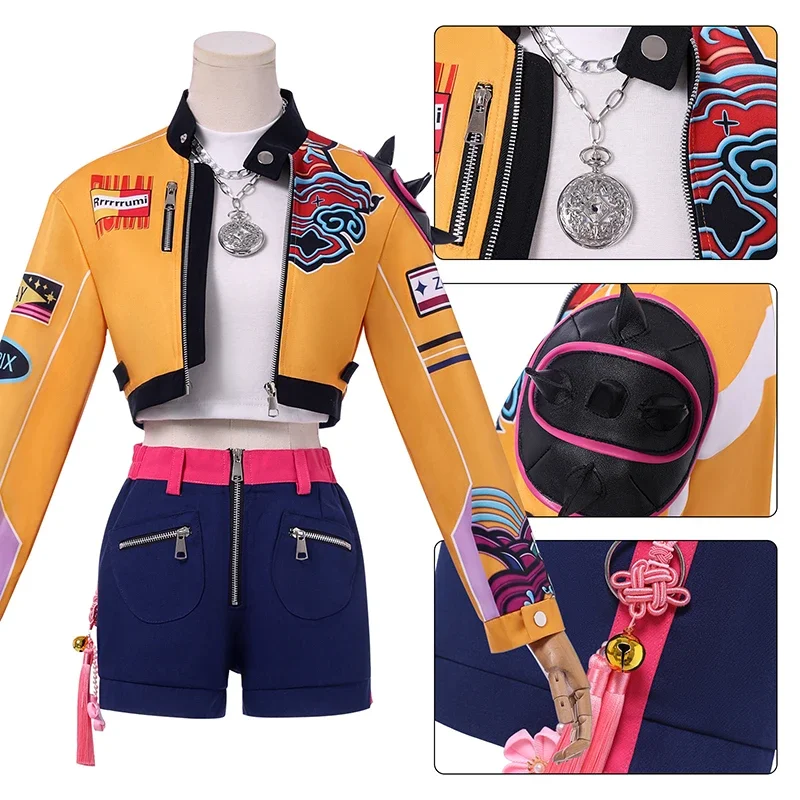 2026 Kpop Rumi Cosplay Kostuum Pruik Vrouwen Meisjes Halloween Carnaval Comic-con Party Rollenspel Outfits