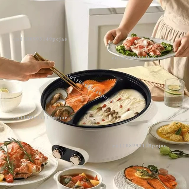 Mandarin duck electric hot pot 7L large capacity and large firepower household electric hot pot double temperature control