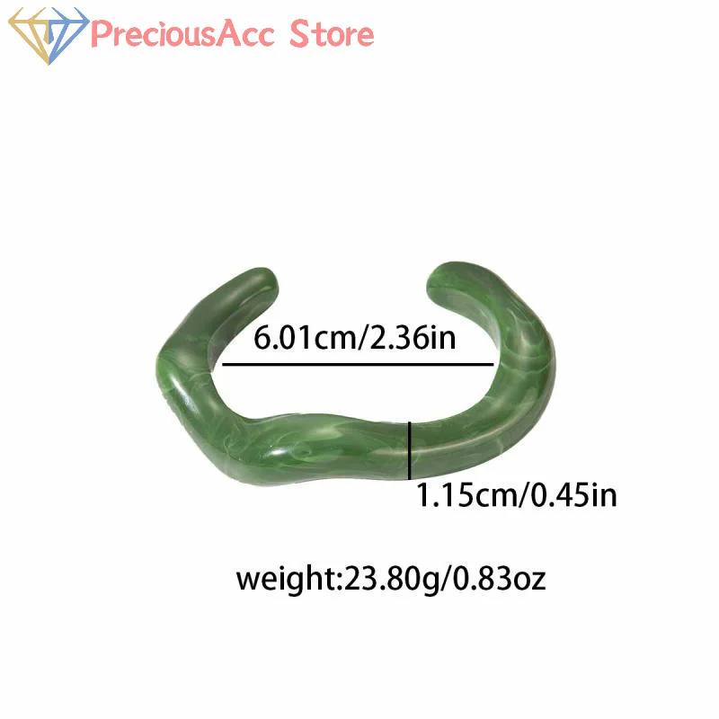 أزياء فريدة من نوعها غير النظامية الاكريليك الكفة الأساور للنساء بسيطة الملمس متعدد الألوان هندسية مفتوحة الإسورة مجوهرات نسائية #2