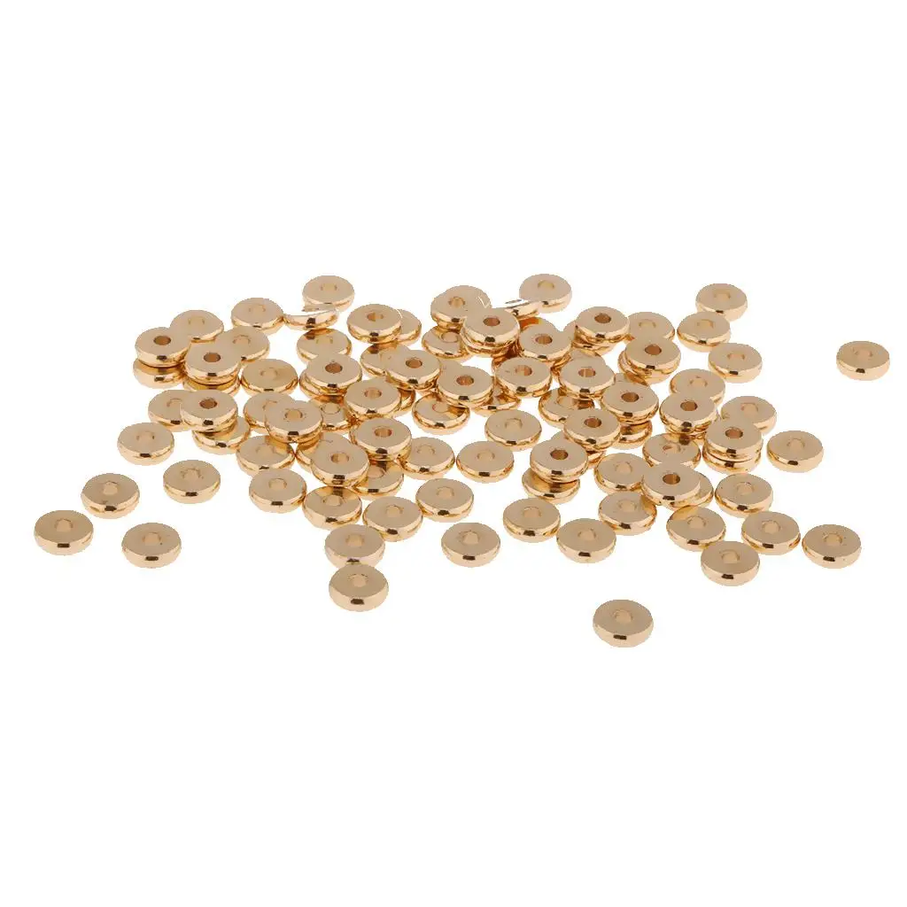 Round Gold Brass Spacer Beads Flat Washer Bulk for DIY Jewelry Making Necklace Bracelet Design