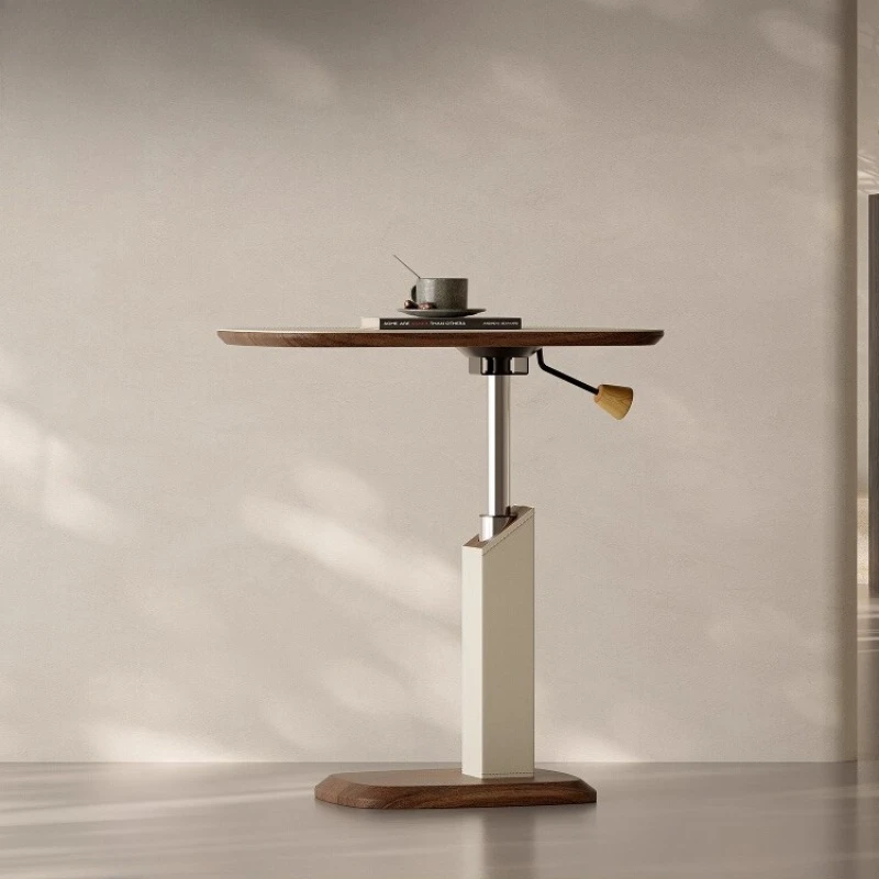 

Italian liftable saddle leather edge table living room home minimalist mini table small coffee table