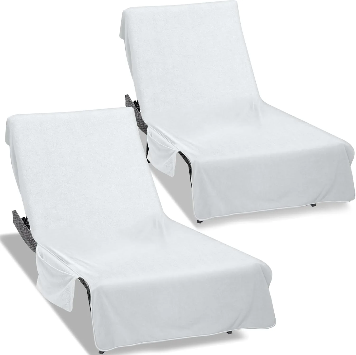White Microfiber Beach Chair Towel Quick-Dry Absorbent Bath Towel Sandbeach Free Travel Towel Beach Essentials Gift For Vacation