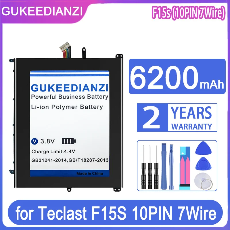 

GUKEEDIANZI Battery 28168243P 30154200P 6200mAh for Teclast F15S UTL-2778180-2S UTL-2978180-2S UTL-3078180-2S 10PIN 7Wire