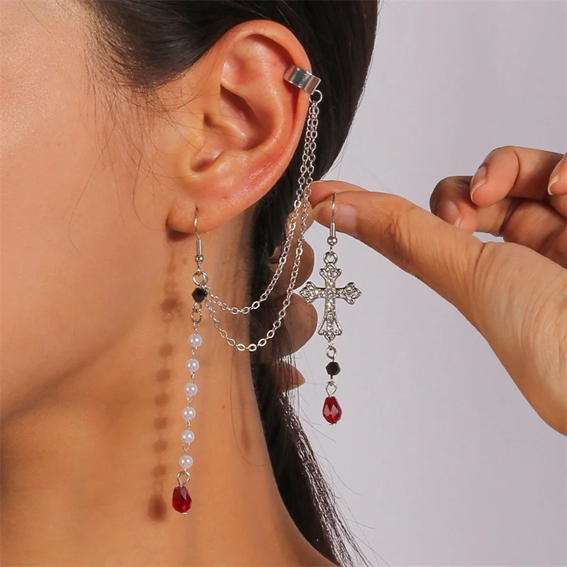 Best-Selling Halloween Series Earrings, Gothic Punk Style, Exaggerated Skull And Spider Web Stud Earrings For Women