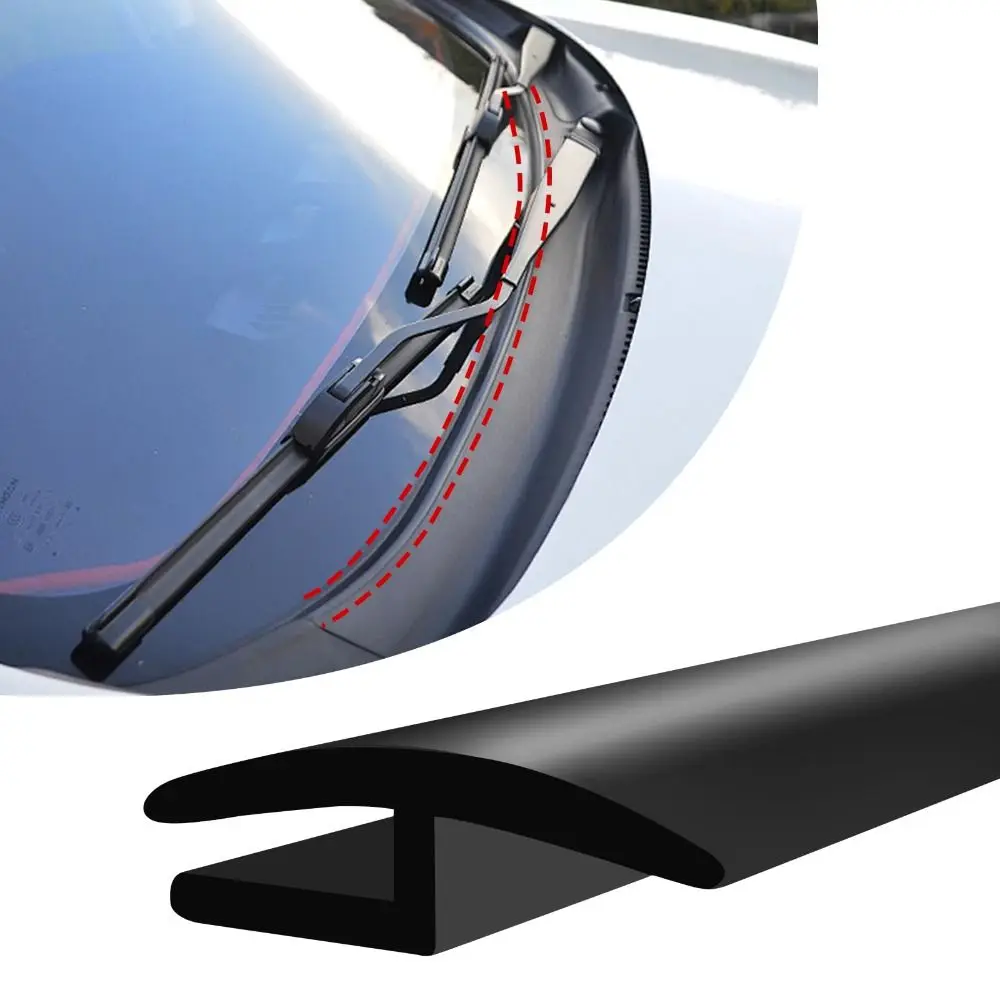 1/1.7/3/5 Meter Length Car Windshield Cowl Rubber Seal Strip Rubber Black Auto Front Rear Windshield Seal All Weather Cuttable