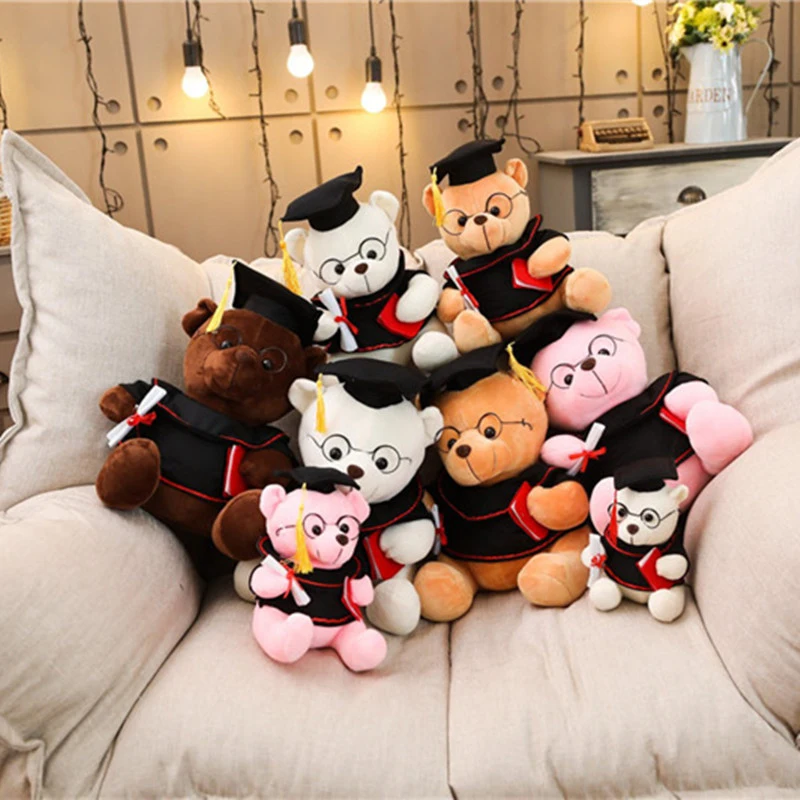 Graduation Bear Dolls Kids Adults Birthday Gifts Student Doctor Bear Toys Graduate Boys Girls Cute Stuffed Animal Pendant