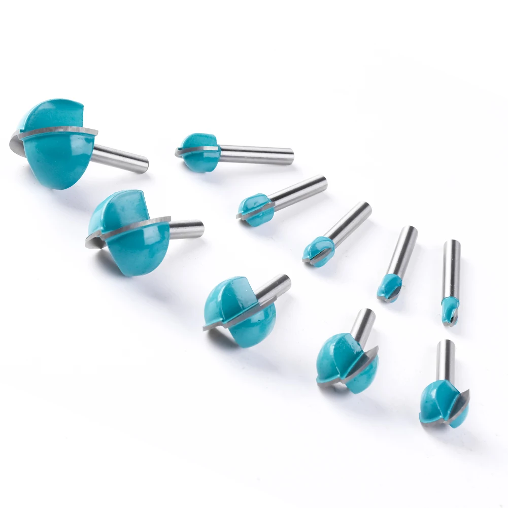 1Pc 6mm Shank Router Bit Set Carbide End Mill Tool Long Blade Round Nose Bit Core Box Solid Carbide CNC Radius Core Milling Bit