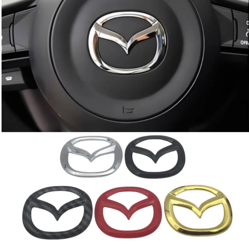 1pcs 3D for Mazda Car Steering Wheel covers emblem Sticker steer wheel Badge Decal styling auto Accessories