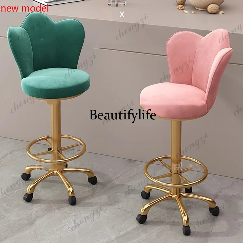 Kitchen Accent Bar Chairs Reception Desks Nordic Swivel Gold Computer Bar Chairs Height Adjustable Taburete Alto Bar FurnitureN1