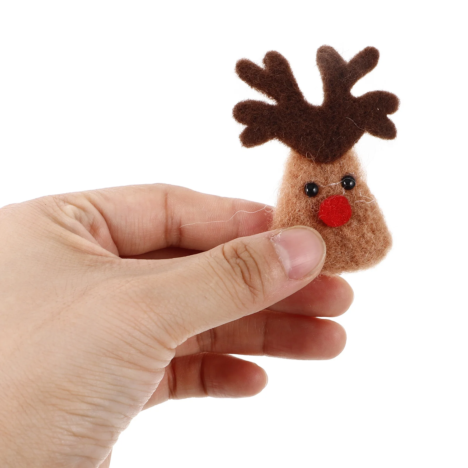 4 szt. Świąteczne głowy renifera do dekoracji, rękodzieła DIY, ozdoby z filcu wełnianego na choinkę, dekoracja domu, ozdoby głowy renifera