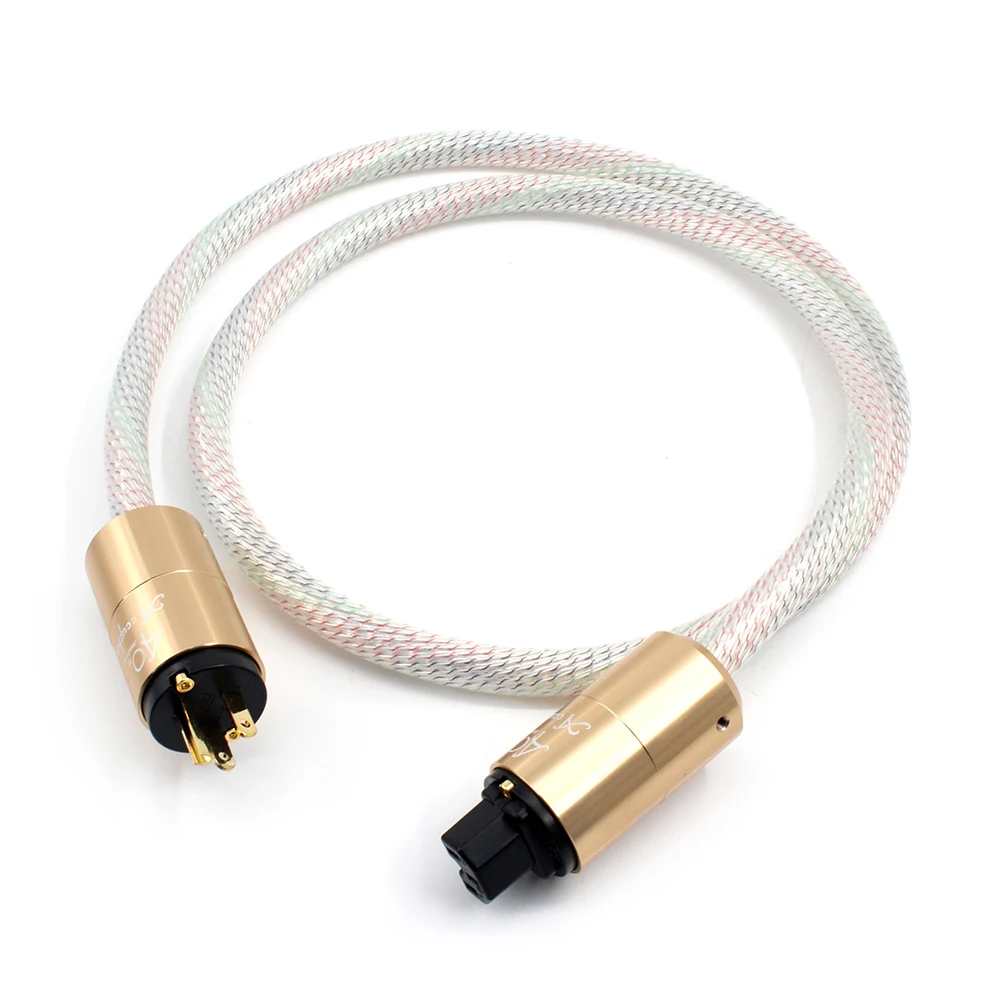 High Quality 12cores Valhalla power Cable cord EU/US POWER CABLE 7N OFC Power Cord with Gold Plated Plug Amplifier CD Wire