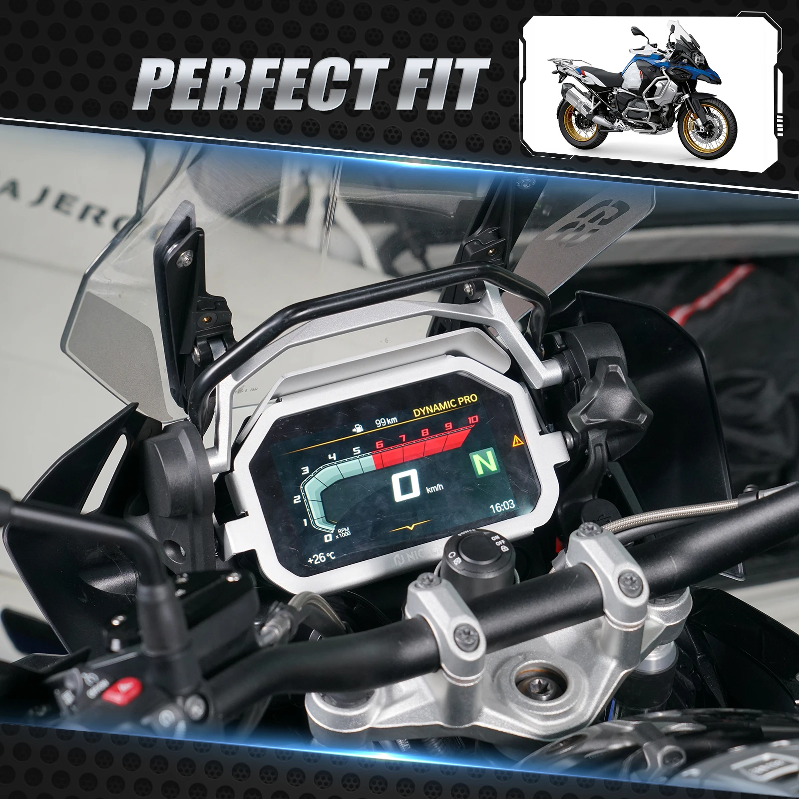 For 2018-2023 BMW R1250GS/Adventure Dashboard Sun Visor Anti-theft Display Screen Frame for BMW R1200GS Adventure 2013-2018