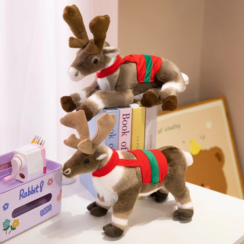 

Имитация рождественского оленя, плюшевые куклы, рождественский лось, мягкие игрушки, Рождество, Новый год, декор, лучшие подарки для детей