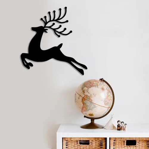 Magnet New Year Decoration Deer and Santa Claus Wall Room Accessory Wood Table 48x50 cm