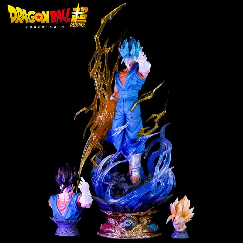 58cm Dragon Ball Yun Qi Vegetto Super Saiyan Anime Figure Model Gk Statue Boys Collection Desktop Decoration Ornament Toys Gifts