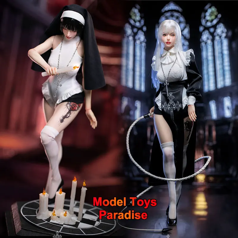 LS2024-04 1/6 Woman Soldier Dark Magical Nun Girl Hathaway Full Set 12inch Action Figure Collectible Model Gifts