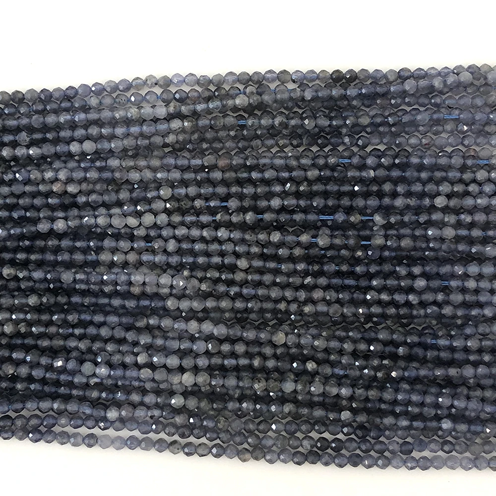Natural Gradient Iolite Faceted Round Beads 3mm for Jewelry Making Necklace Beads DIY,Gradient Color