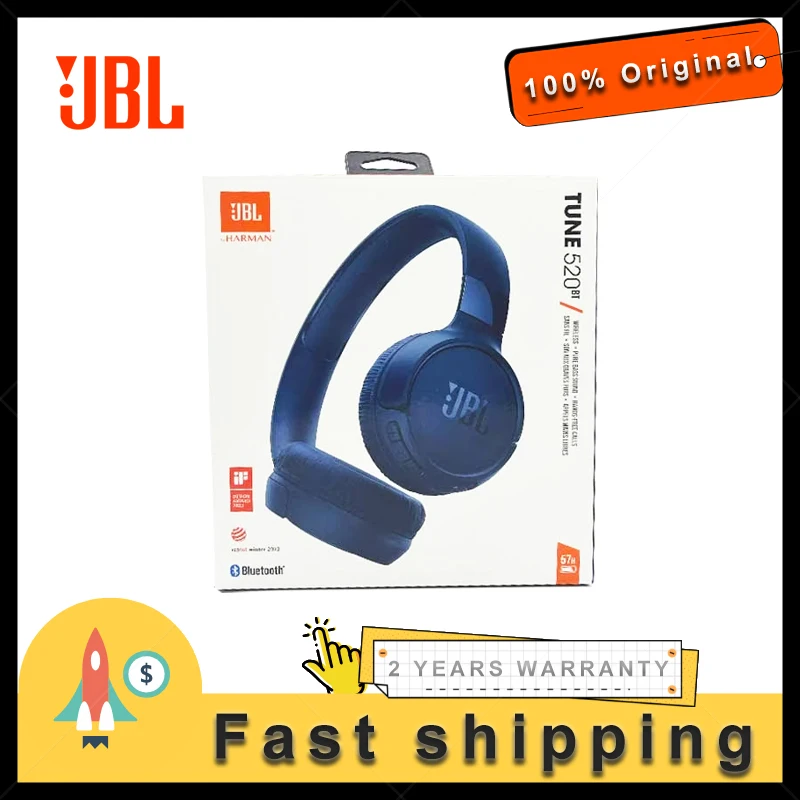 JBL 100% оригинал TUNE 520BT Беспроводные Bluetooth-наушники для мальчиков и девочек, музыкальные спортивные наушники с микрофоном
