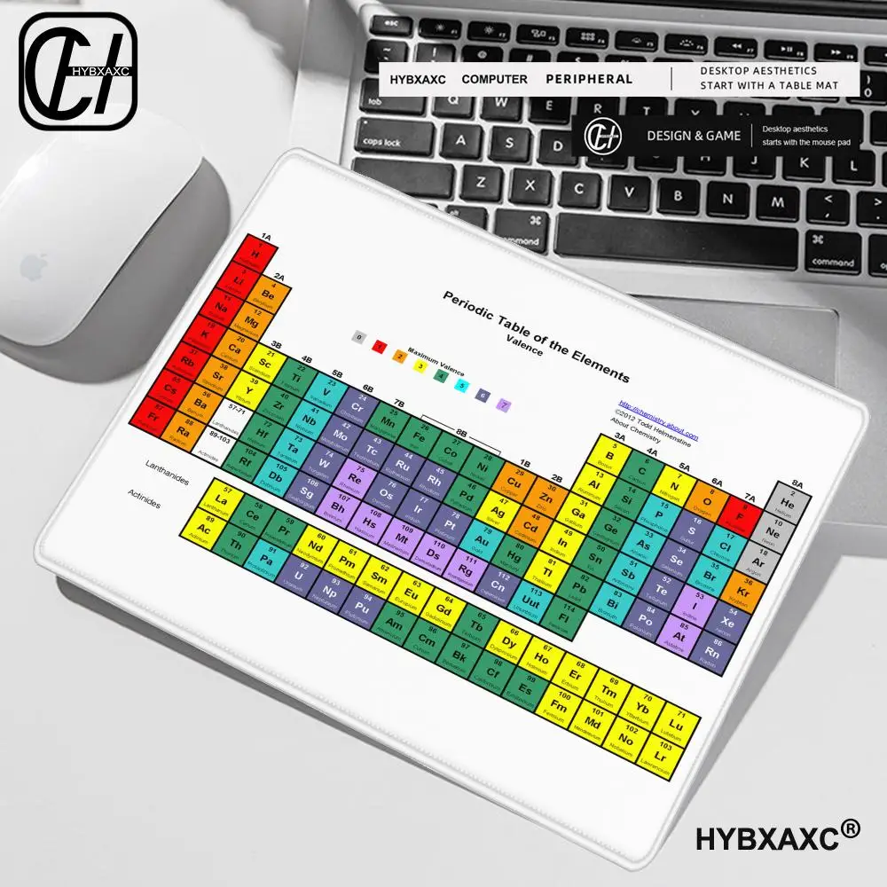 HYBXAXC Mouse Pad Small Size Computer Desk Mat Natural Rubber Cartoon Gamer Periodic Table Of Elements Carpet Home Keyboard Pad