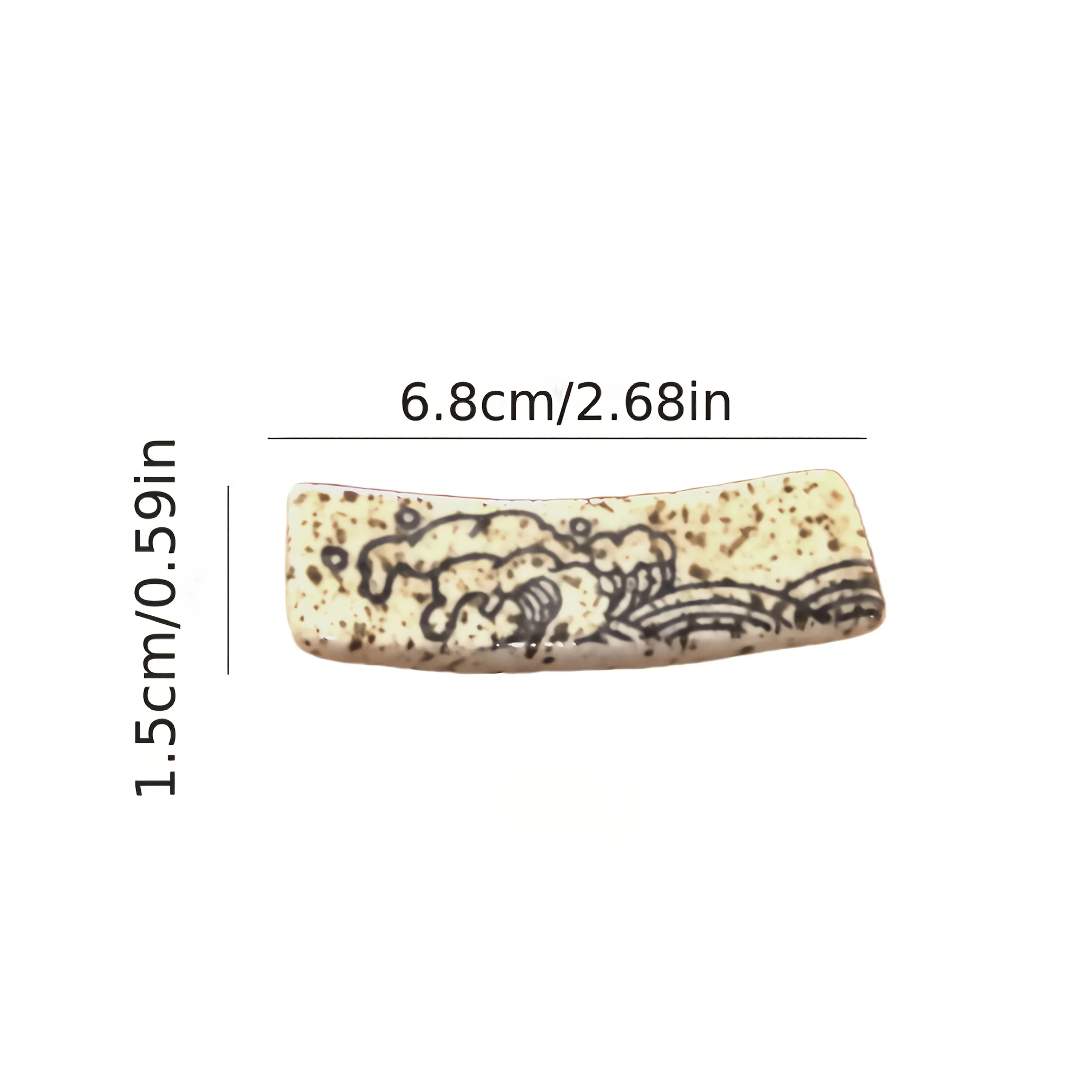 2pack Japanese Retro Ceramic Chopstick Holder - Wave & Cloud Suitable Japanese-Themed Dining Decor, Compact for Restaurant Use