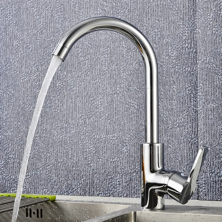 

for kitchen sink faucet with rotatable spout copper finish hot and cold water mixer tap for household dishwashing basin use