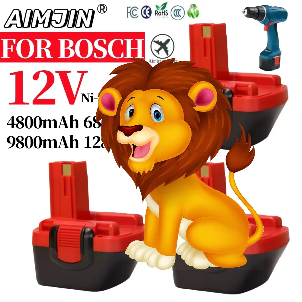 

12V Battery 9800mAh For Bosch D70745 PSR 12 GSR 12 VE-2 GSB12 VE-2 Rechargeable Battery 2607335273 BAT038 BAT043 BAT045 BAT040