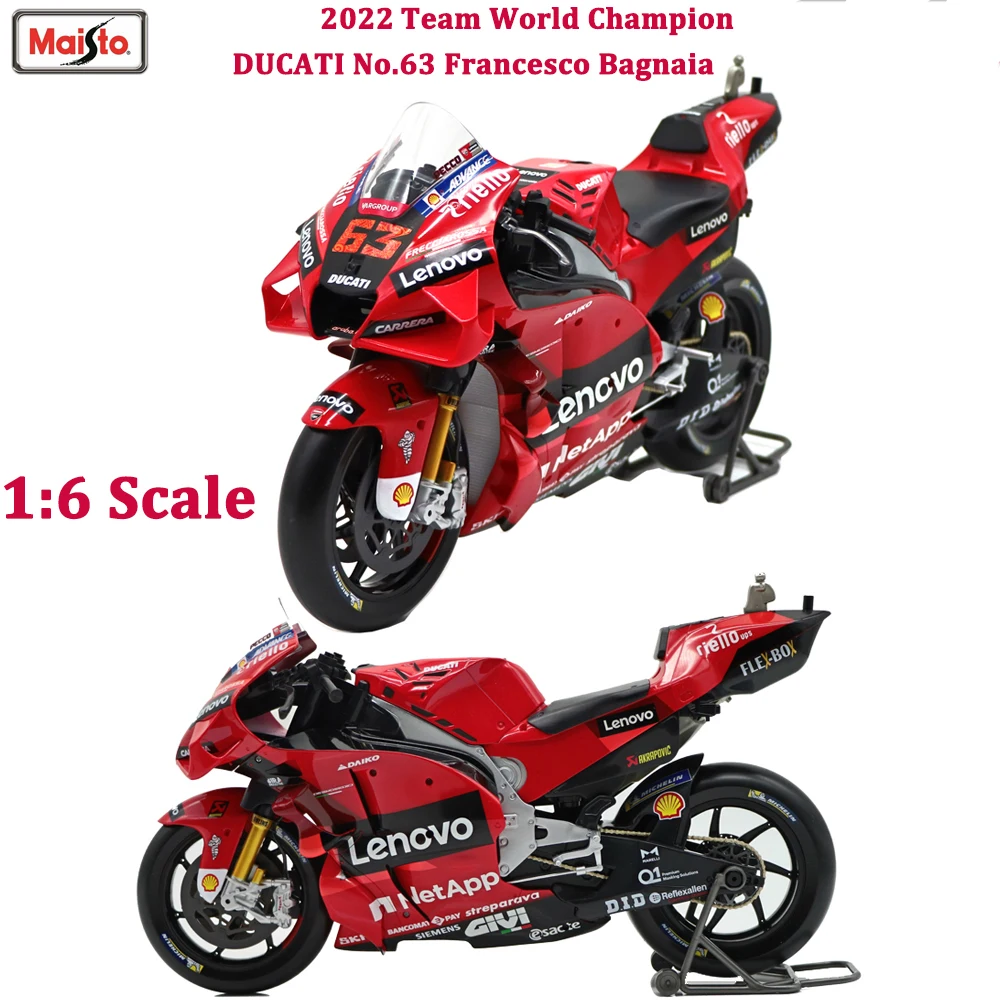 

Maisto 1:6 2022 Ducati Lenovo Team # 63, коллекция моделей мотоциклов из сплава, чемпионат мира, подарочная игрушка для взрослых