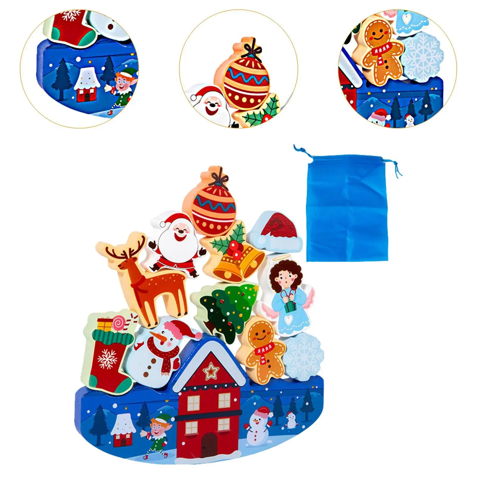 Christmas Stacking Toys Xmas Puzzle Gifts for Ages 3-6 Holiday