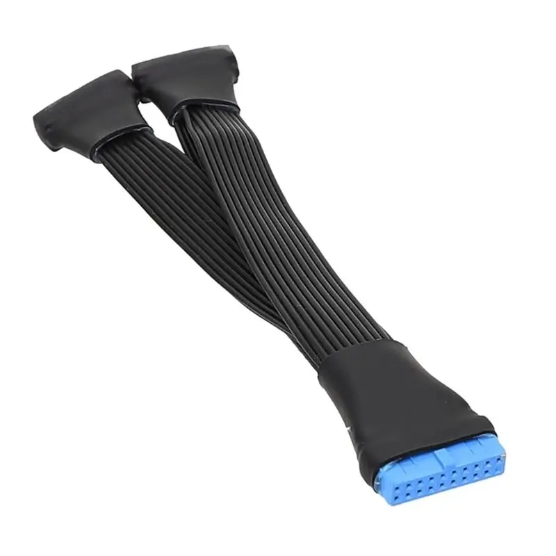Kabel rozdzielający USB 3.0 żeński na męski 19/20 pinów, 2x płaski port, do akcesoriów płyty głównej, wewnętrzny przedłużacz, 15 cm — zdjęcie produktu 6