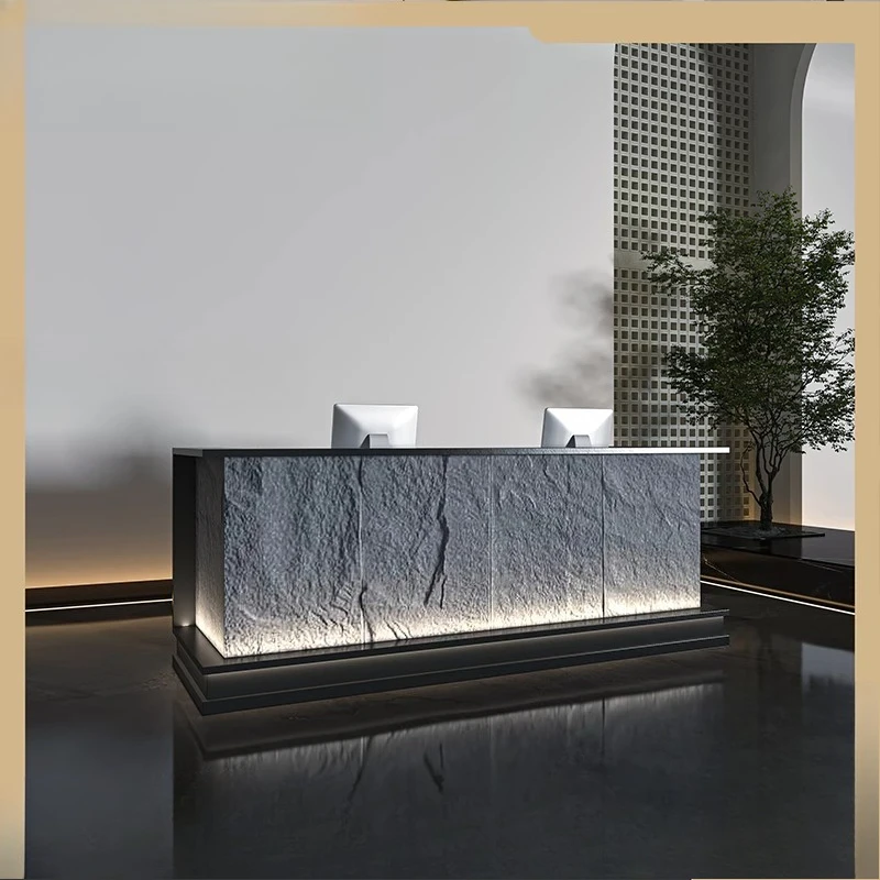 

Light luxury stainless steel bar counter Clothing store checkout page counter Beauty salon Hair salon Reception desk