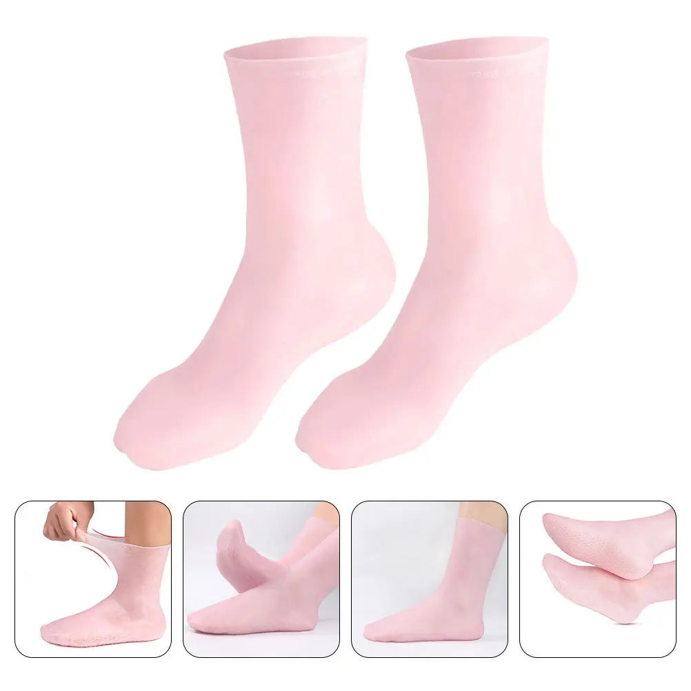 

Moisturizing Socks for Dry Feet Honeycomb Shock Absorption Soft Comfortable Reusable Size L 40-44 Overnight Hydrating Women