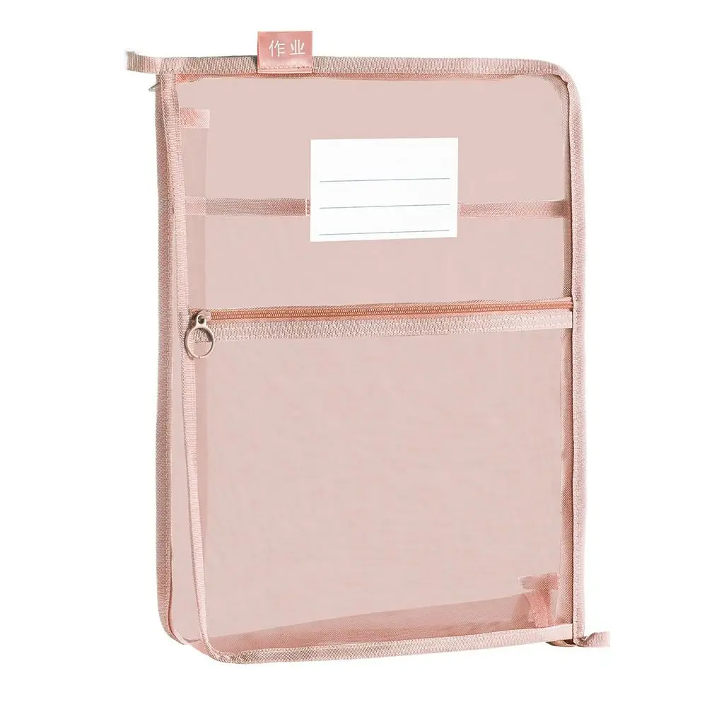 A4 Testpapier Opbergtas L-vormige Grote Capaciteit Briefpapier Organizer Pouch Verdikte Mesh Rits Bestandsmap Tas Studenten