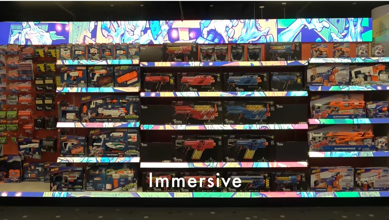 Tela colorida interna sinalização digital reprodutor de publicidade prateleira borda ultra ampla prateleira tela de exibição led