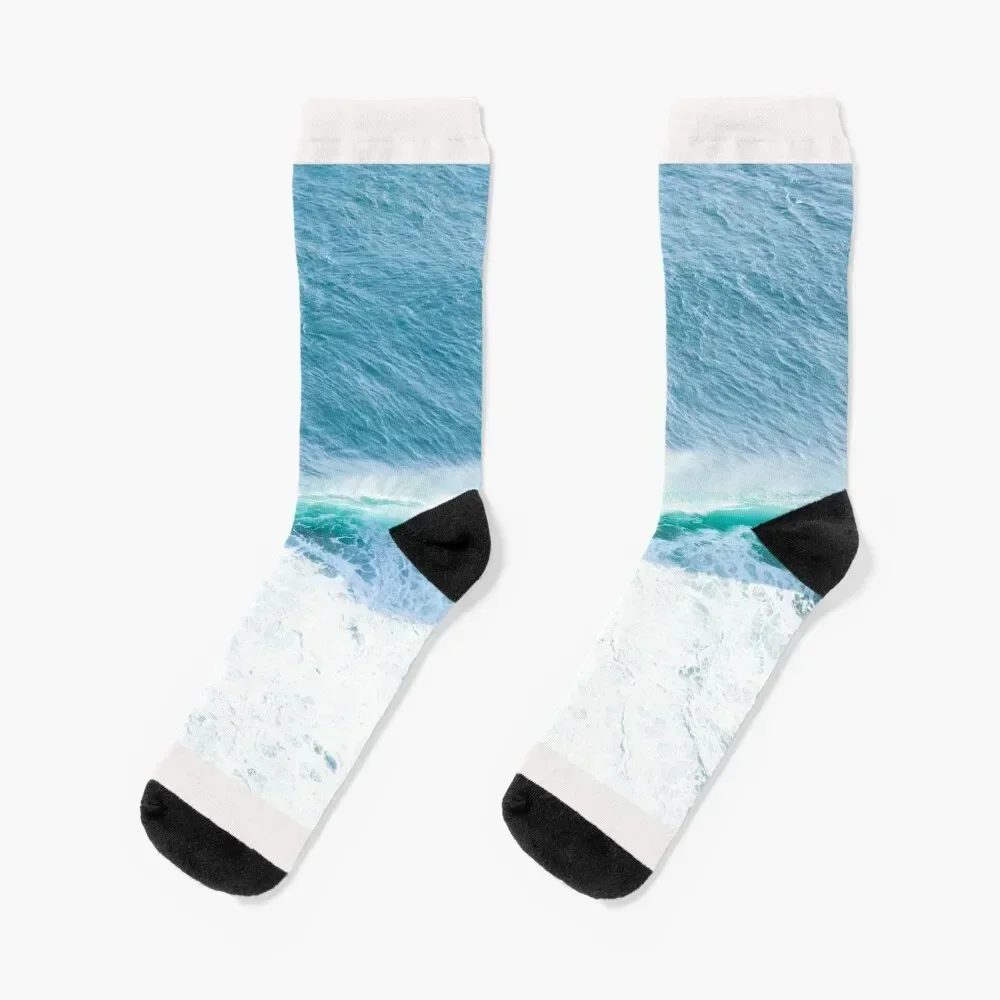 Blue Ocean Crashing Waves 2 Socks designer Antiskid soccer japanese fashion heated Socks Man Women's