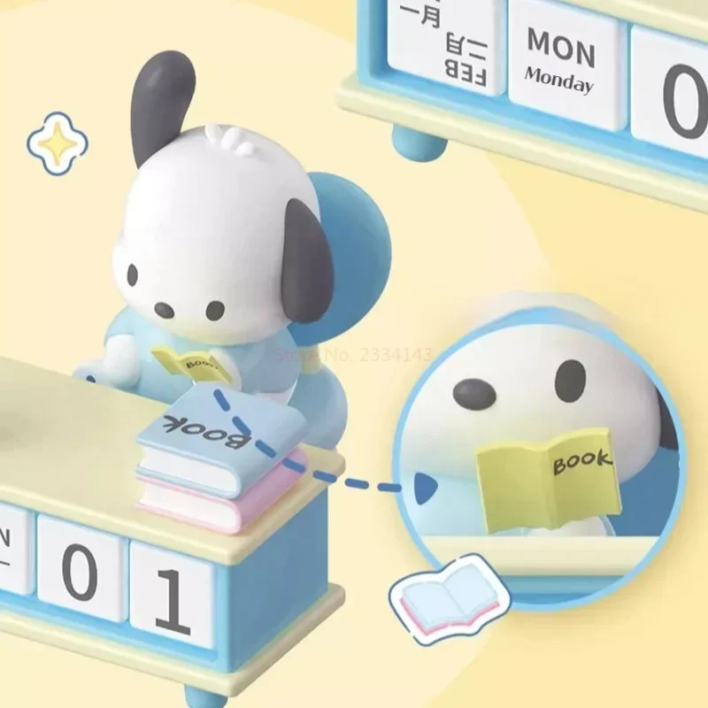 Série de calendrier de bureau Sanurgente Pochacco Kuromi, figurines d'action Kawaii, modèle à collectionner, ornements de bureau, cadeaux de Noël pour enfants