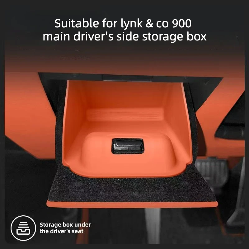 For Lynk & Co 900 2025‑2026 Driver Side Lower Storage Box Silicone Organizer Hidden Card Holder Interior Accessories