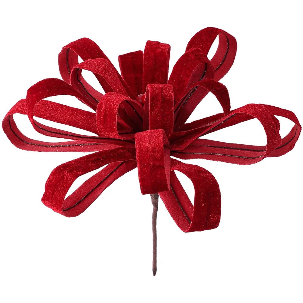 

Luxury Christmas Fabric Cloth Ribbon Red Berry Floral Branch For Home Decor Christmas Decorations Xmas Tree Wrapping Ribbon DIY