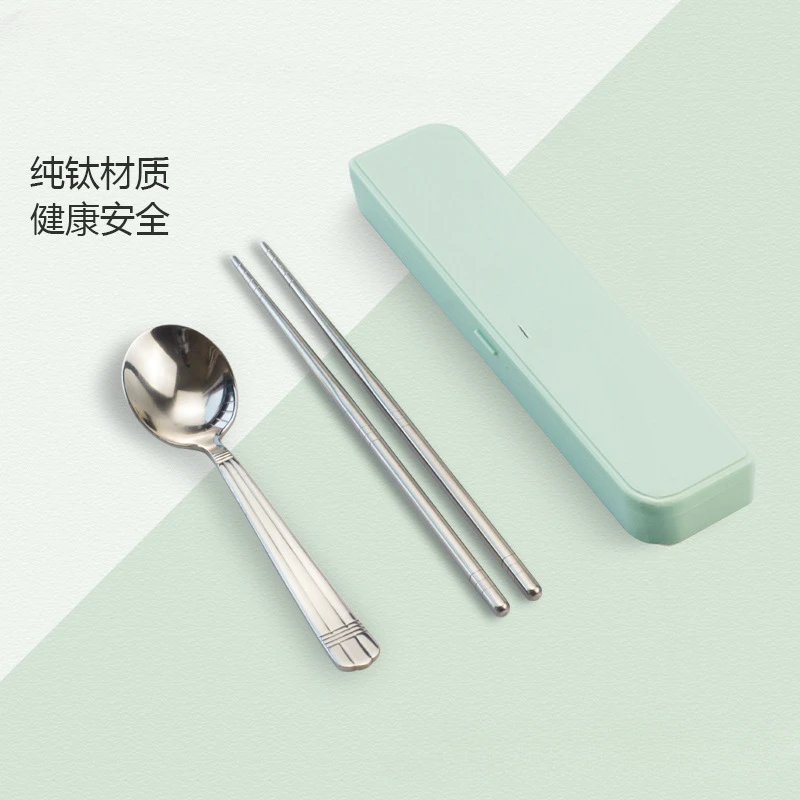 

Titanium chopsticks and spoon set Titanium chopsticks Titanium spoon Pure chopsticks and spoon, portable tableware